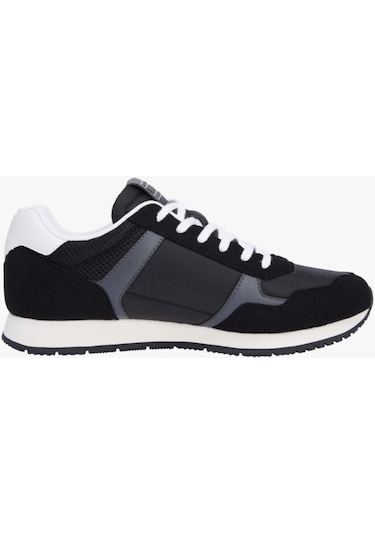 Tommy Hilfiger Erkek Kumaş Kombinli Koşu Stili Sneaker - Siyah-9598 Black