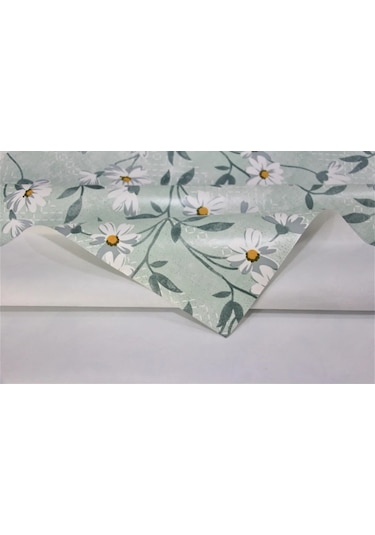 Pvc Muşamba Papatya Desen Masa Örtüsü Elyaf Astarlı