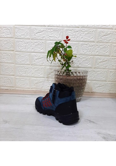 Black Sea 542 Mavi-kırmızı Kürklü Fermuarlı Cırtlı Erkek Çocuk Bot 001