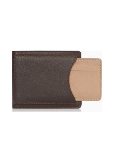 Cengiz Pakel Hakiki Deri Erkek Cüzdan - 27506 - Kahve/toprak Çok Renkli