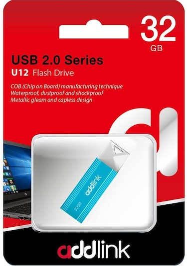 Addlınk 32gb Usb 2.0 U12 20mbs-10mbs Flash Drive Aqua Ad32gbu12a2