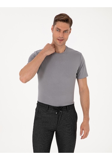 Pierre Cardin Erkek Gri Tişört 50308037-vr024 Gri