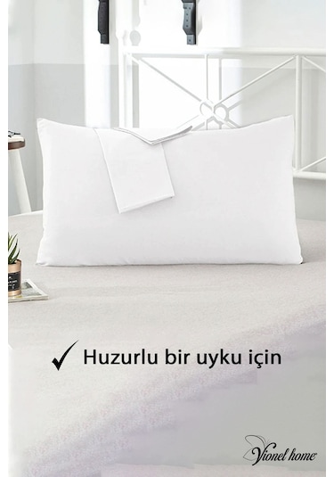 Vionel Home Pamuklu 2'li Yastık Kılıfı 50 x 70 CM Düz Beyaz