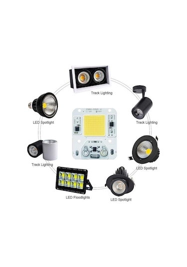 Sıcak Beyaz Led Çip 50w 30w 20w Cob Çip Gerek Yok Sürücü Led Lamba Yuvası Projektör Spot Lampada Dıy Aydınlatma 220v 30w