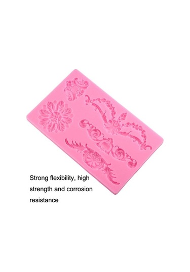 Dancemonkey Cf394 Kek Bordür Çiçekli Fondan Kalıp, Silikon - İçin Mükemmel Pembe