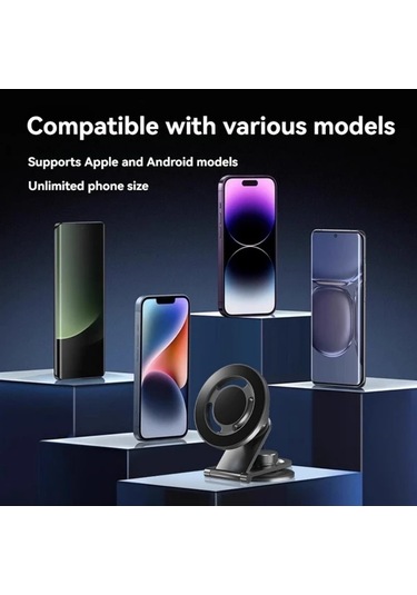 Dashanshop Manyetik Araç Telefon Tutucu At-25a 360 Dönebilir Tutkal Tabanlı Navigasyon Tutacağı