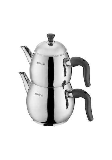 Emsan Duru Midi Çaydanlık Takımı Siyah 1.0 - 2.0 Lt Siyah