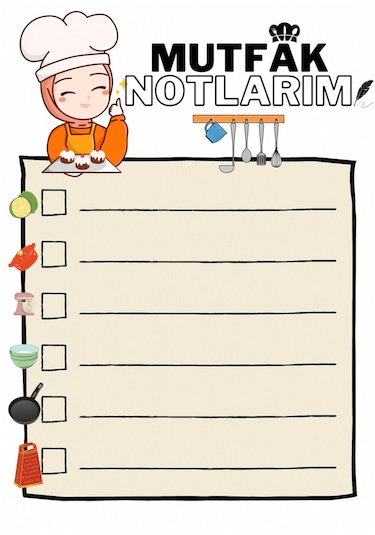 Mutfak Notlarım Pvc Kaplama A4
