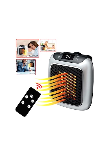 800 Watt Priz Tipi Uzaktan Kumandalı Taşınabilir Isıtıcı Zamanla
