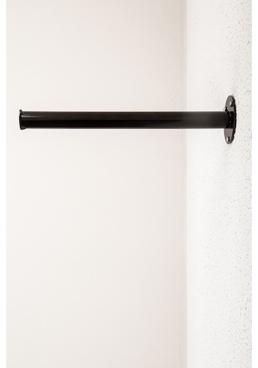 Siyah Metal Duvara Monte Solid Stylish Askılık Elbise Askılığı Konfeksiyon Kıyafet Askılığı Siyah