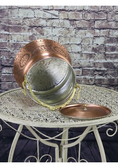 İşlemeli Yoğurt 3 L Bakır Bakraç