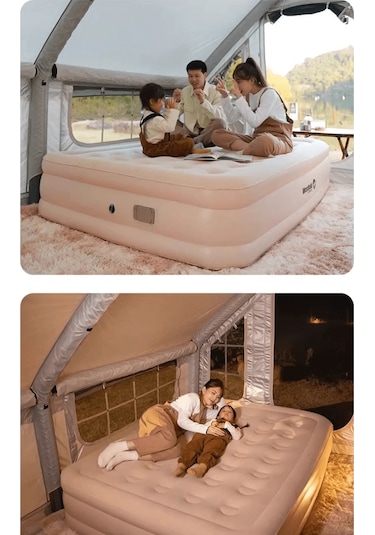 Shufa Şişme Kendinden Elektrikli Pompalı Yatak 152x198x40 Cm Krem