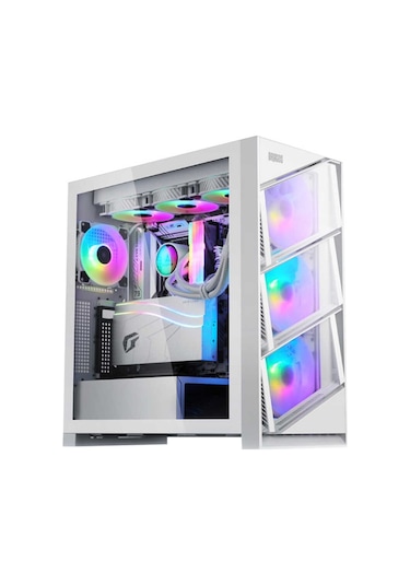 Dragos Air 4X Argb Usb 3.0 + Type-C Atx Mid Tower Oyuncu Bilgisayar Kasası Beyaz