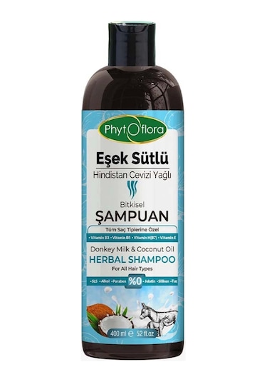 Phytoflora Eşek Sütlü Hindistan Cevizi Yağlı Bitkisel Şampuan 400 ML