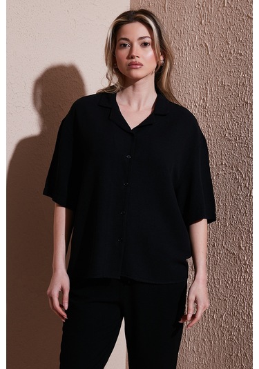 Fashion Friends Bayan Gömlek 25y0605k1 Siyah Siyah