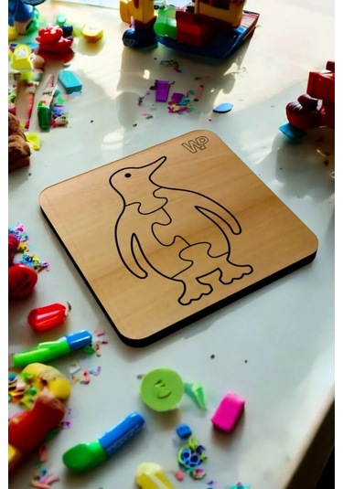 Plywood Ahşap Boyanabilir Çocuklar İçin Puzzle 4mm Penguen