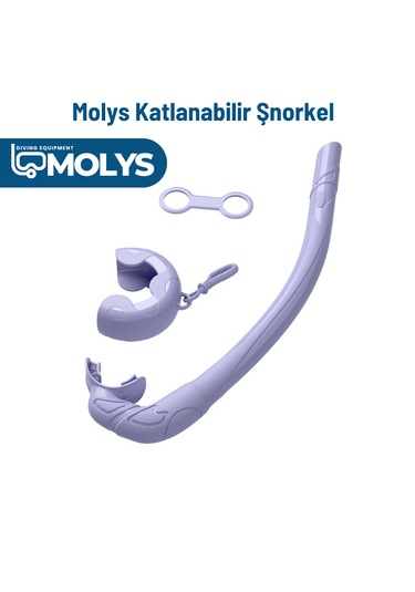 Molys Katlanabilir Şnorkel Hafif, Taşınabilir Ve Konforlu Kullanım Yer Kaplamaz Lila