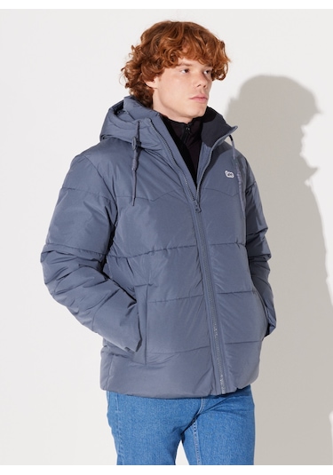 Lee Erkek Kapüşonlu Gri Şişme Mont - L88Bnya66 001
