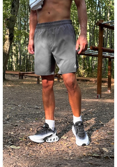 Flaw Fermuar Cepli Sportif Şort Füme Füme