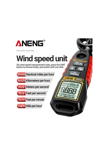 Conventions1 Dijital Anemometre 0.4-30 M/s Rüzgar Hızı Ölçer