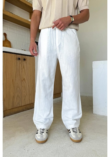 Flaw Bel Lastikli Regular Pantolon Ekru Ekru