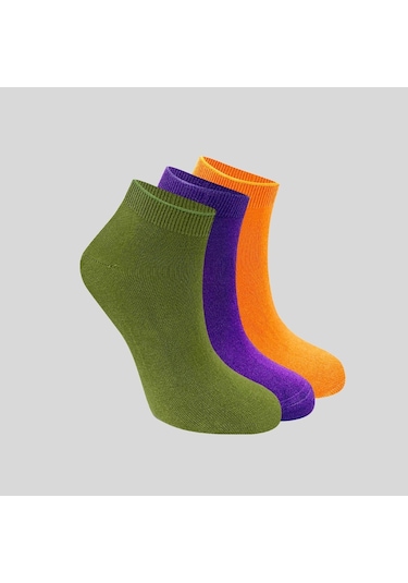 Kral Socks Kadın Bambu Patik 3 Adet Dikişsiz Kısa Yazlık Kadın Çorap Asorti