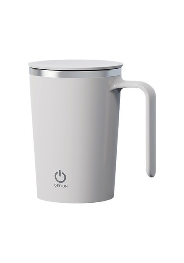 Fortunelane Stainless Steel Otomatik Manyetik Karıştırıcı Bardak, 380ml, Beyaz, Taşınabilir Kahve Bardak Beyaz