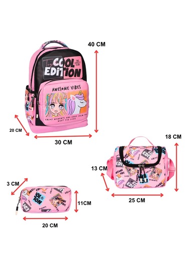 İlkokul 3 Lü Cool Edit Baskılı, Kız Çocuk Beslenmeli Ve Kalemlikl