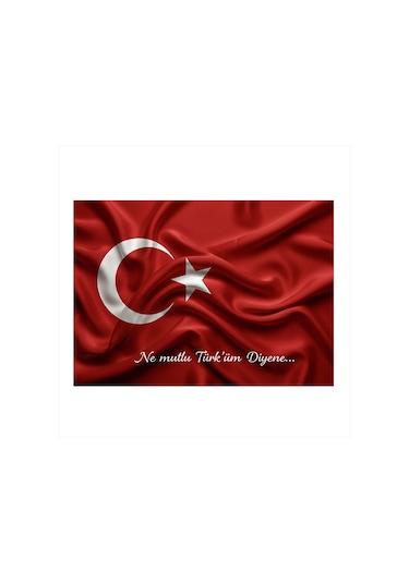 Dalgalanan Türk Bayrağı Mdf Tablo