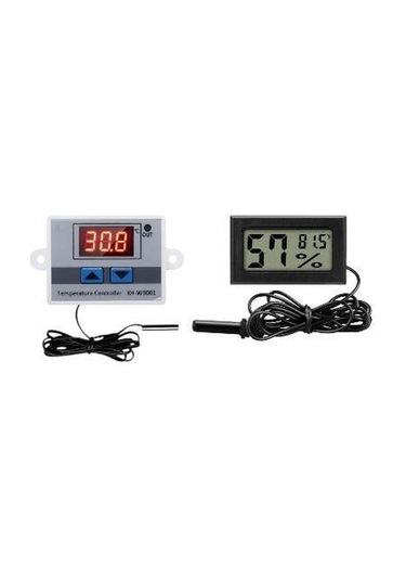 Kuluçka Makinesi Seti İçin - 2 Parça Set - W3001 Termostat 220v - Isı Nem Ölçer-4931