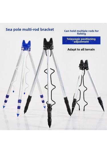 Xiyyadms Küçük Siyah Alüminyum Deniz Çubuğu Tripodu - Uzun Atış İçin Uzatılabilir Konumlanabilir Sabitlenebilir Tutucu