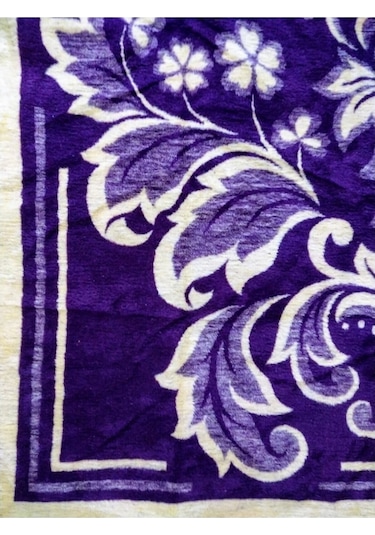 Algelsineve Mor Serisi Lüks Peluş Akrilik Çift Kişilik Uşak Battaniyesi Mor