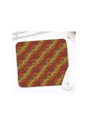 Tiger Desenli Mouse Pad, Kaymaz Kauçuk Taban, Su Geçirmez, Pürüzsüz Dokulu, 27x32cm-a11