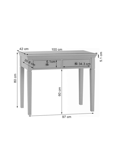 Masifart Flex Çift Çekmece  Dresuar Beyaz