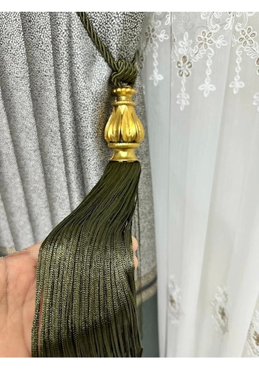 Nivemeshome Yeşil Saçaklı Gold Aparat Tavan Toplama Braçol Altın