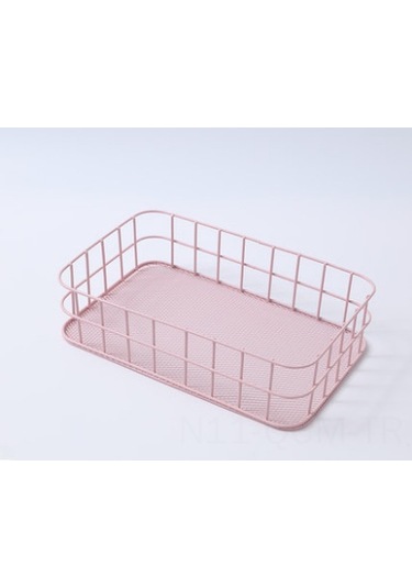 Qingmipy Güçlü Demirden Yapılmış Pembe Kalp Desenli İçindekilerini Düzenleyen Masaüstü Organizer Sepeti - Odalarınızı Tidy Ve Şık Hale Getirin