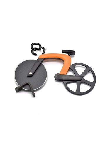 Ulzyvf Çift Tekerlekli Paslanmaz Çelik Pizza Bıçağı - Dekoratif Bisiklet Tasarımı, Pratik Diğer