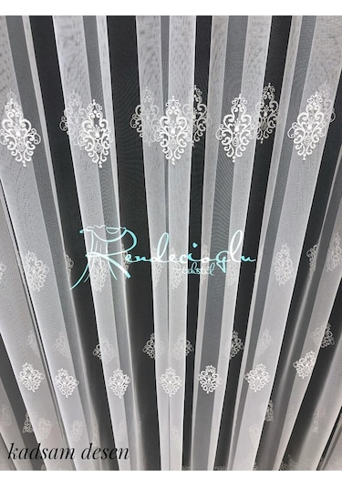 Tül Perde Kırışmaz Grek Zemin Serpme Işleme 2 Farklı Desen Çok Renkli