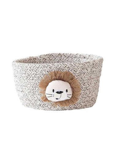 Pazly Suntek Sepeti Saklama Pamuk Magideal İpliği Gri Fiyonklu El Dokuması Aslan Wn Gri