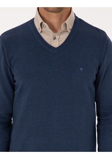Pierre Cardin Erkek İndigo Melanj Kazak /triko 50314190-vr155 Indigo Melanj