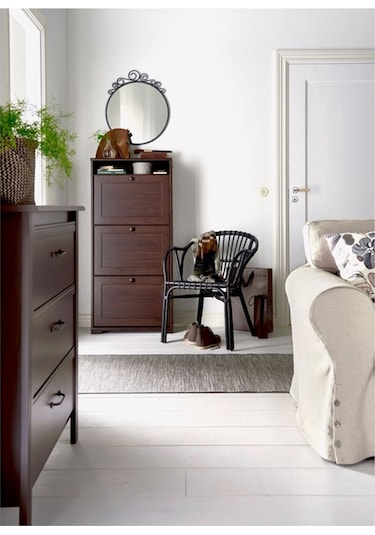 Ekne Yuvarlak Ferforje Ayna 50x60 Cm Siyah Siyah