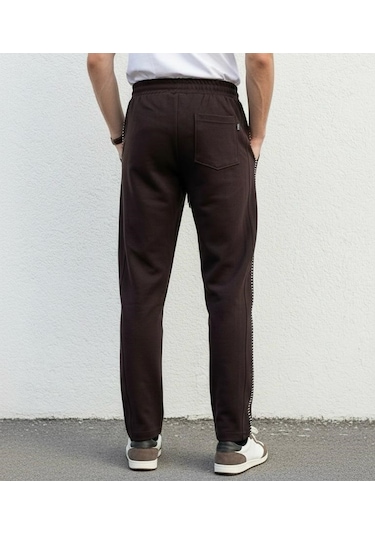Plus Scorpion Erkek Slim Fit Pamuklu Eşofman Altı Kahverengi