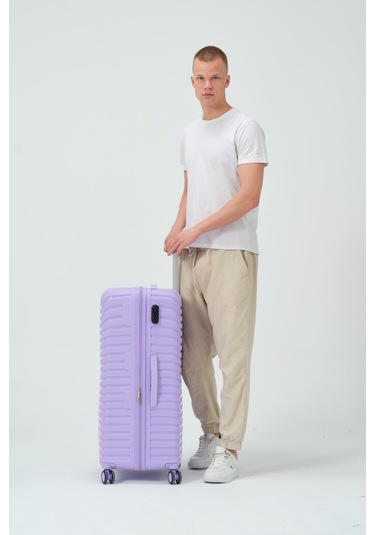 Keo-plus Lila Büyük Boy Silikon Kırılmaz Pp Valiz Lila