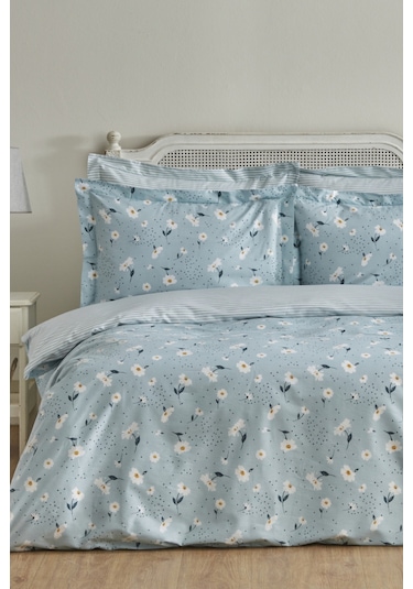 Karaca Home Daisy %100 Pamuk Çift Kişilik Nevresim Takımı Mint M 200.22.08.0034 Mint