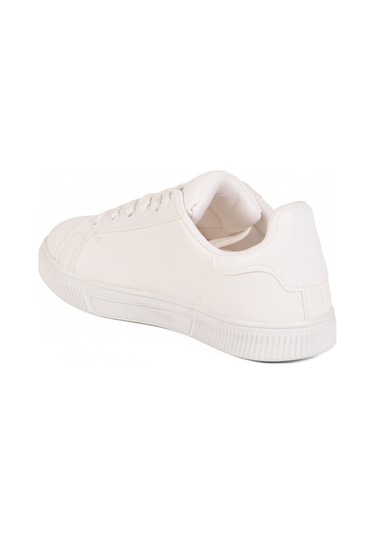 Beyaz Cilt Bağcıklı Hafif Kadın Spor Ayakkabı Mota 600 G Beyaz