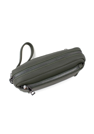 Erkek Haki Renk Lüks El Ve Bileklik Kemerli Portföy El Çantası Haki