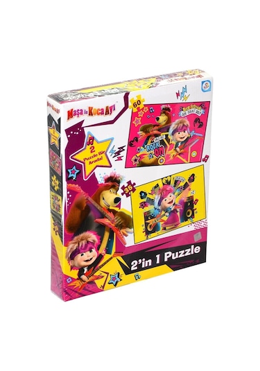 Utku Oyuncak Ms7579 Laço Kids Maşa Ile Koca Ayı 2 Puzzle 1 Kutuda