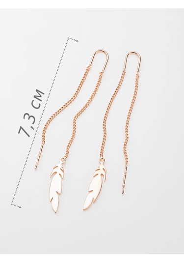 Vladlena Uzun Küpe Gümüş 925 Altın Kaplama Tüylü Çıkartmalar 287353416 Altın