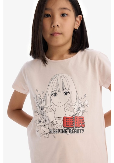 DeFacto Kız Çocuk Pijama Takımı Baskılı Kısa Kollu Üst Beli Lastikli Uzun Alt E0542A825SMPN447 Pembe DeFacto Kız Çocuk Pijama Takımı Baskılı Kısa Kollu Üst Beli Lastikli Uzun Alt E0542A825SMPN447 Pembe