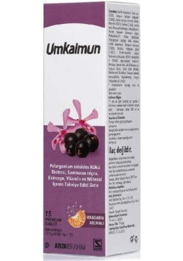 Umkaimun Mandarin Aromalı 15 Efervesan   Tablet